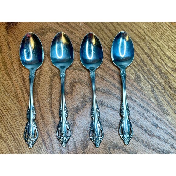 Set of 4 Oneida Brahms  Teaspoons community stainless flatware 6" - Picture 1 of 12
